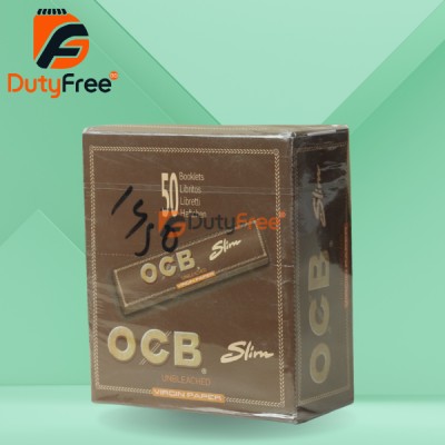 OCB Virgin | King Size Slim | Unbleached | Box of 50