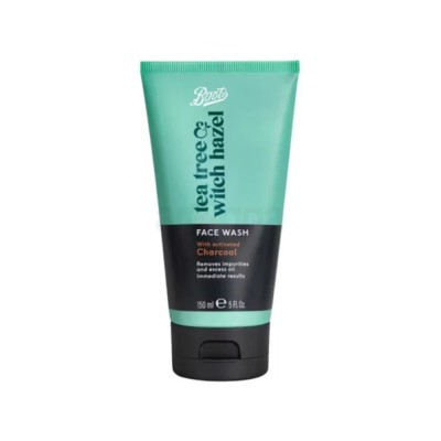 Boots Tea Tree Witch Hazel Face Wash with Activated Charcoal 150ml