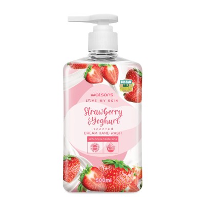 Watsons  Strawberry & Yoghurt Scented Cream Hand Wash 500ml
