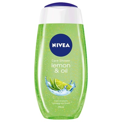 NIVEA Shower Gel Body Wash, Lemongrass & Oil Caring Oil Pearls Lemongrass Scent, 250ml