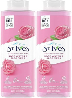St Ives Refreshing Body Wash Rose Water Aloe Vera- 650ml.