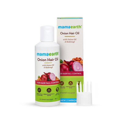 Mamaearth Onion Hair Oil for Hair Regrowth and Hair Fall Control 150ml.