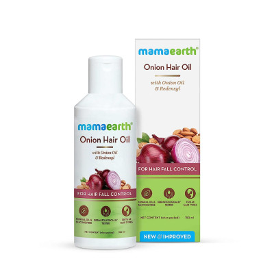 MAMAEARTH Onion Oil for Hair Growth & Hair Fall Control with Redensyl 100ml.