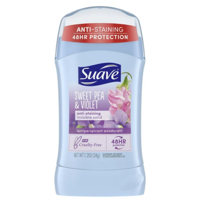 Suave Antiperspirant Deodorant Stick 48-hour Odor and Wetness Protection Sweet Pea and Violet 34g