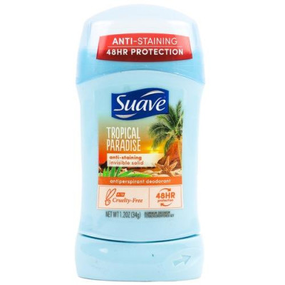 Suave Anti-Staining Invisible Solid Antiperspirant Deodorant,34g