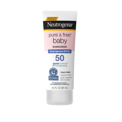 Neutrogena Pure & Free Baby Sunscreen Broad Spectrum SPF 50 3oz Zinc Oxide