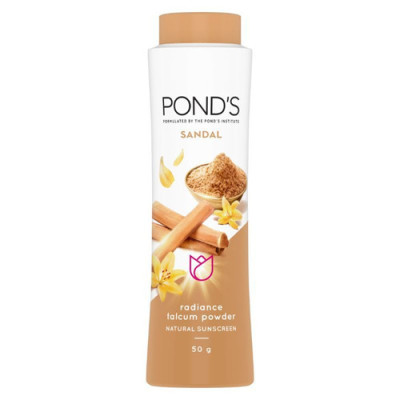 Ponds Sandal Radiance Talcum Powder Natural Sunscreen 100g.