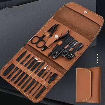 16 Pcs Stainless Steel PU Grooming Kits Manicure Set.