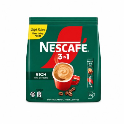 NESCAFE 3 in 1 Rich Instant Coffee (Kaw & Strong) 25 sticks