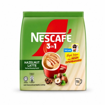 Nescafe 3 in 1 Hazelnut Latte Coffee 15 Pieces