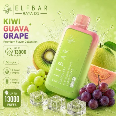 Elfbar Raya D1 Kiwi Guava Grape 13000 Puffs
