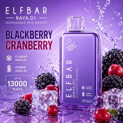 Elfbar Raya D1 Blackberry Cranberry 13000 Puffs