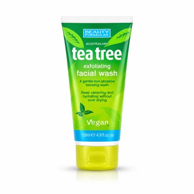 Beauty Formulas Tea Tree Exfoliating Face Wash (150ml)