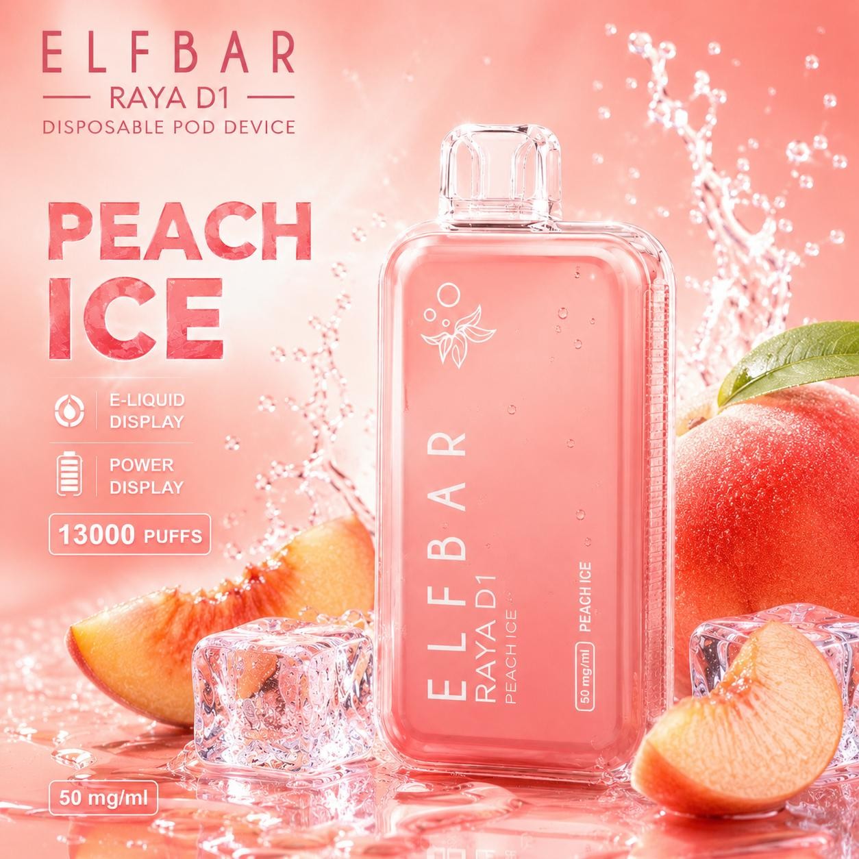 Elfbar Raya D1 Peach Ice 13000 Puffs