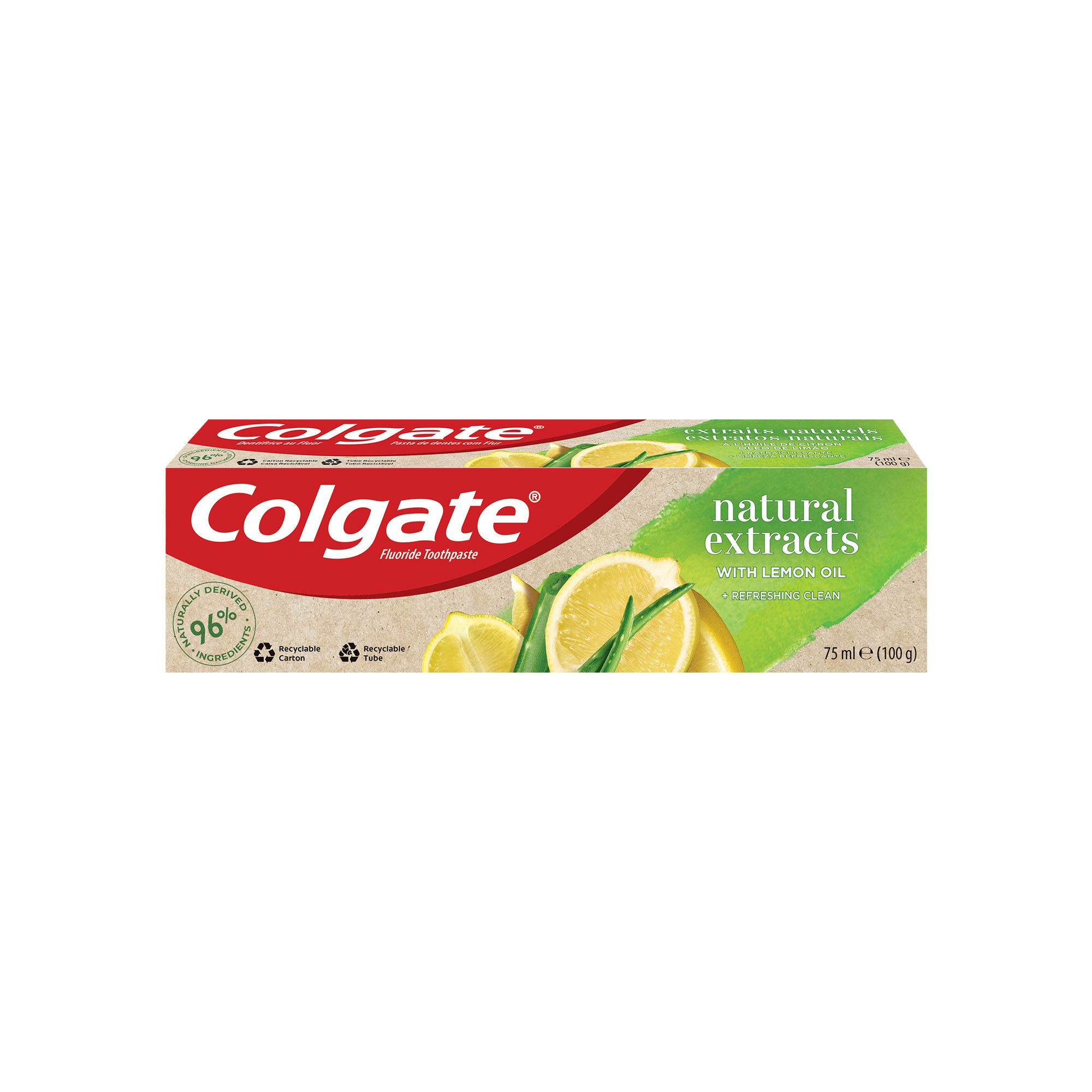 Colgate Natural Extracts Lemon Oil, Refreshing Clean Toothpaste 75ml
