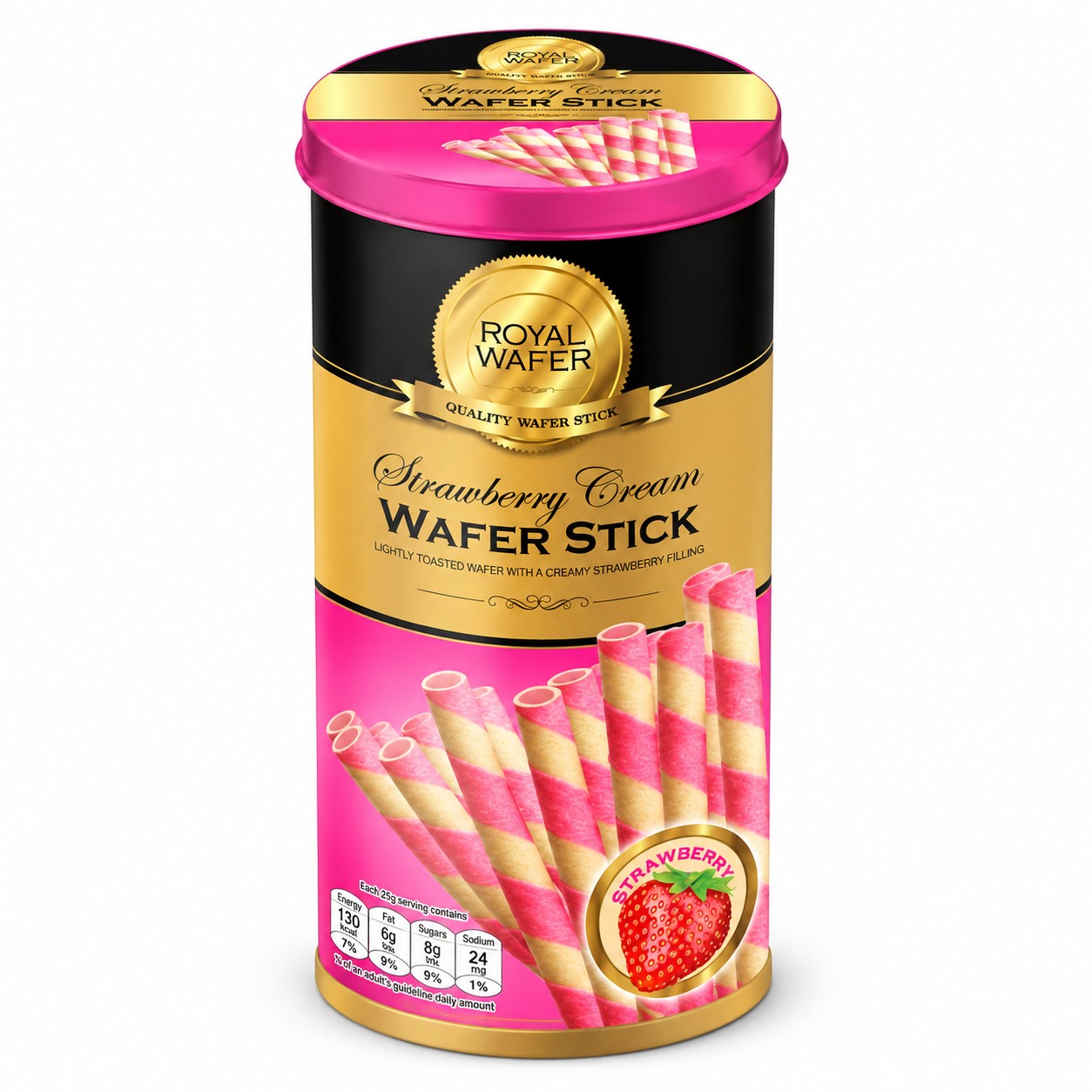 Royal Wafer Stick Strawberry Cream - 125gm