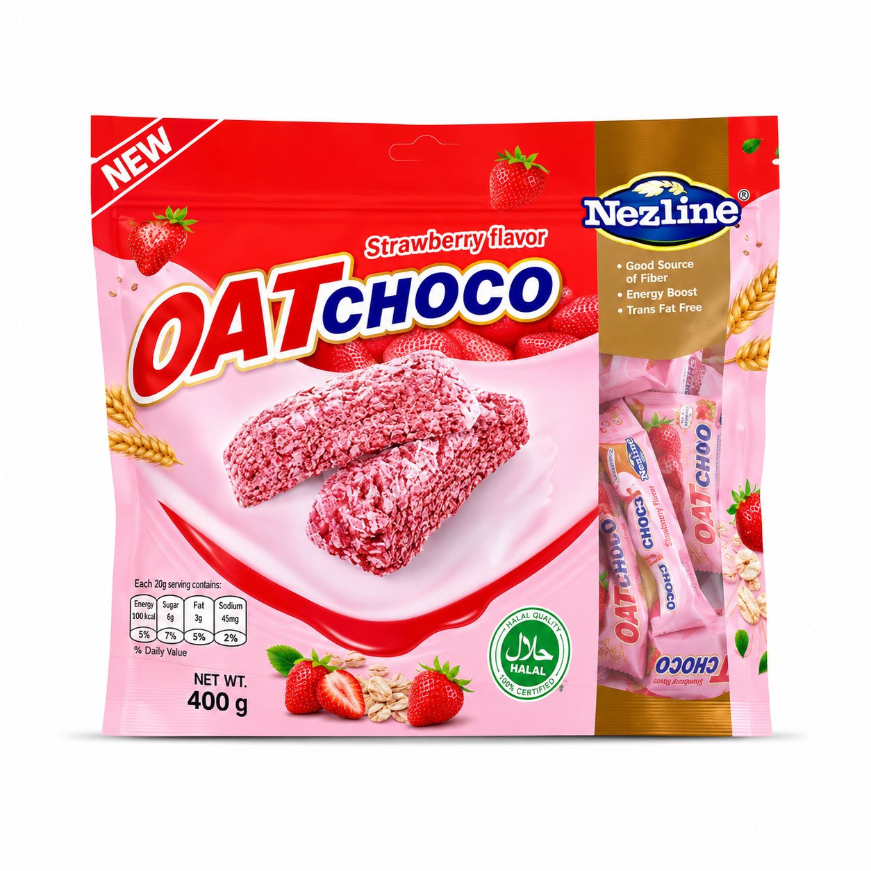 Nezline Premium Strawberry Fiber Oat Bites