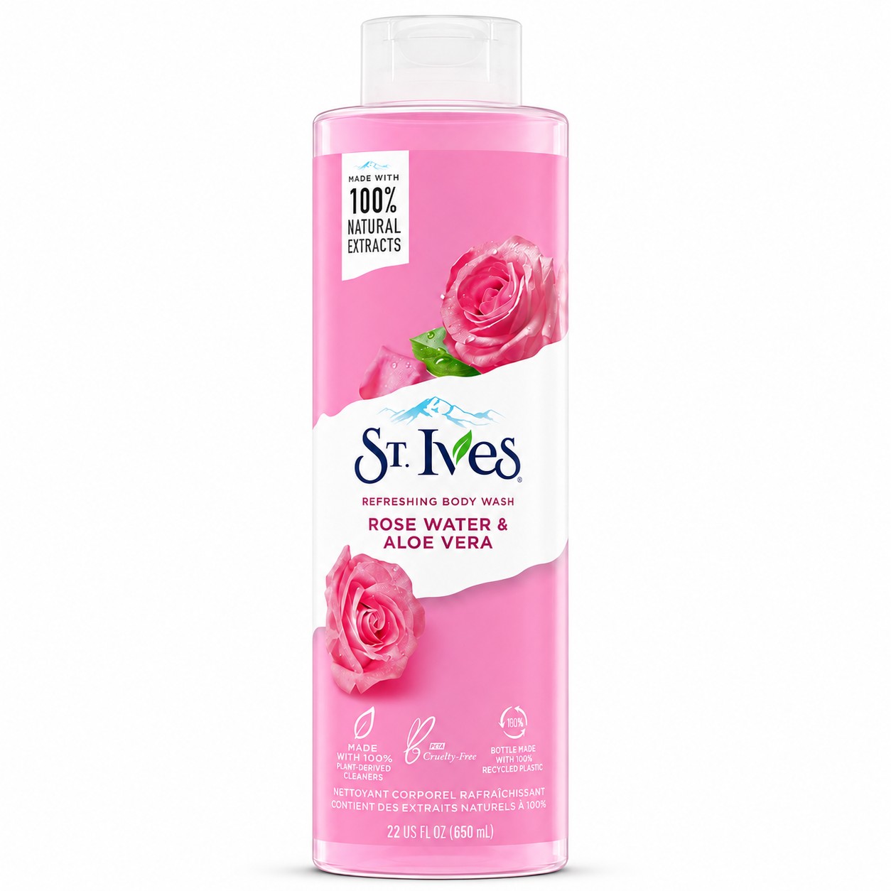 St Ives Refreshing Body Wash Rose Water Aloe Vera- 650ml.