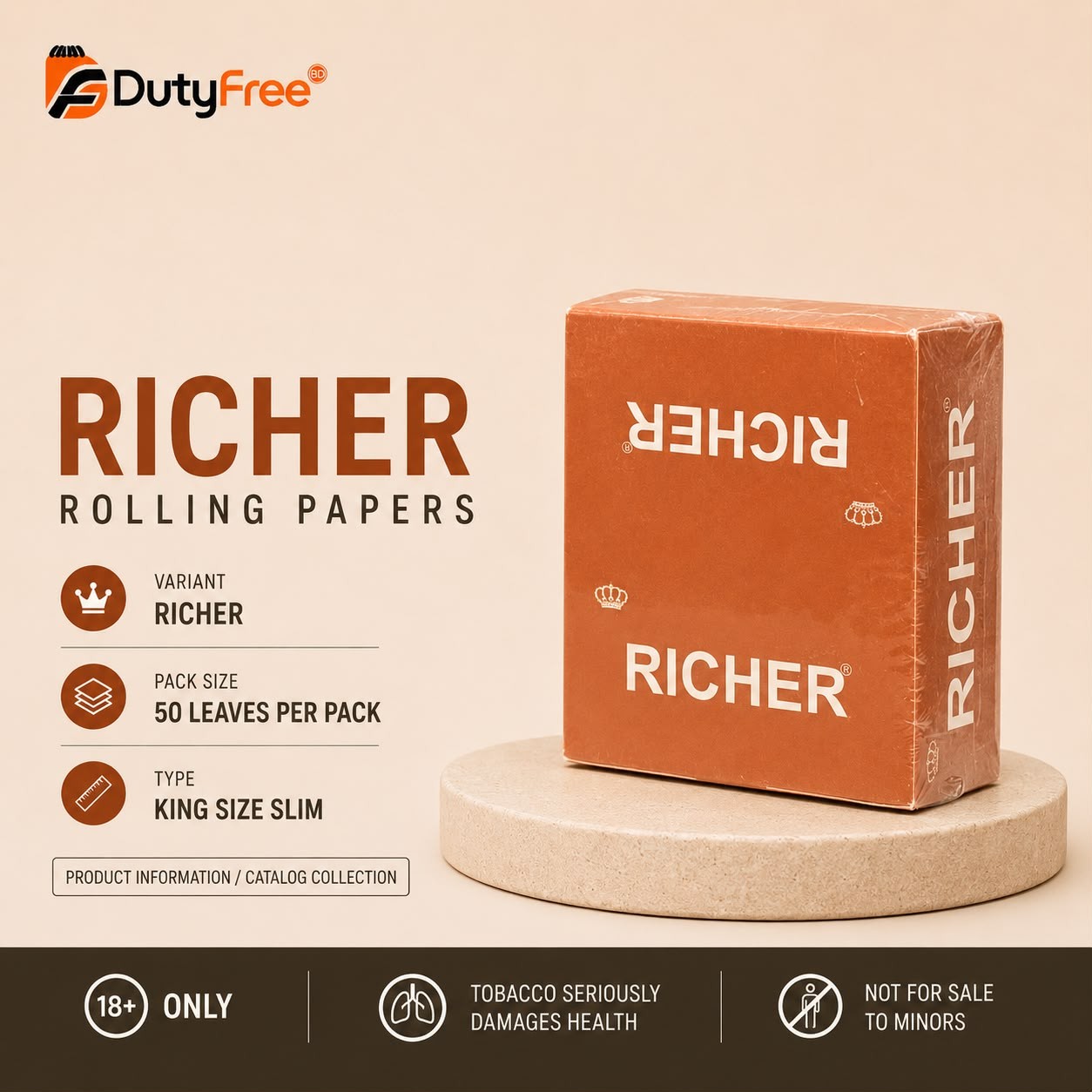 Richer King Size Slim Rolling Paper – 50 Leaves