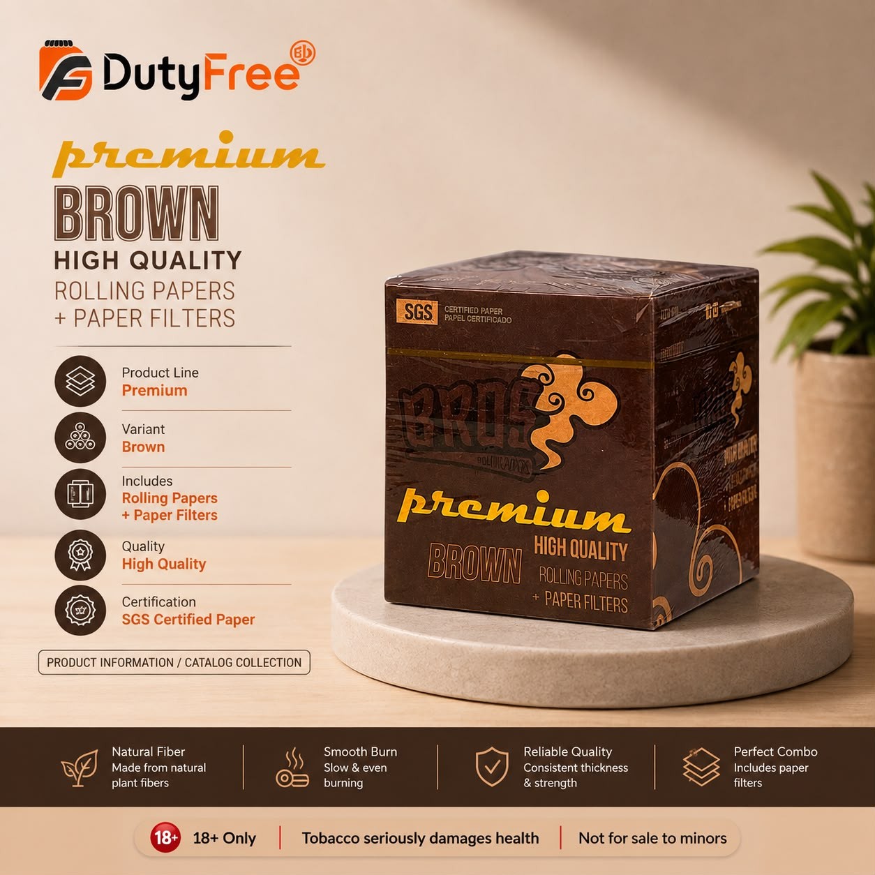 BROS Brown High Quality Rolling Paper