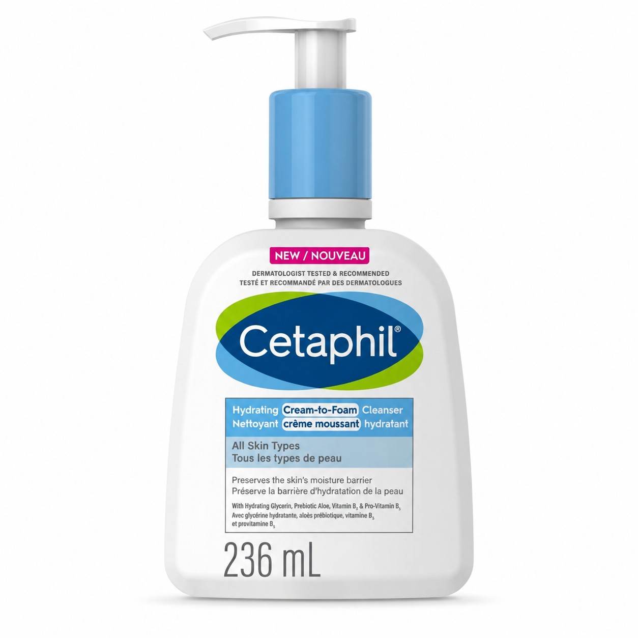 Cetaphil Hydrating Cream-to-Foam Cleanser 236ml