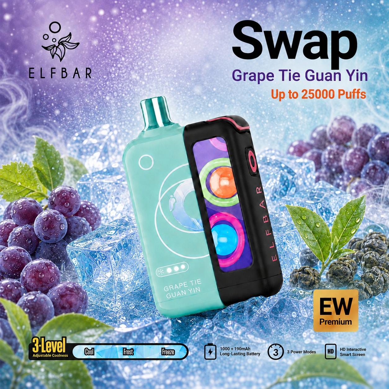 ELFBAR Swap Grape Tie Guan Yin | Up to 25,000 Puffs