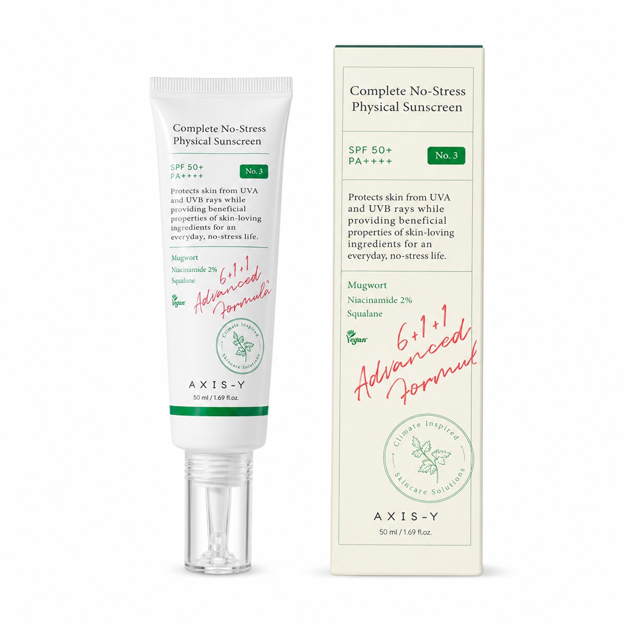 AXIS-Y] Complete No-Stress Physical Sunscreen Protects & Soothes SPF50+ PA++++ 50ml