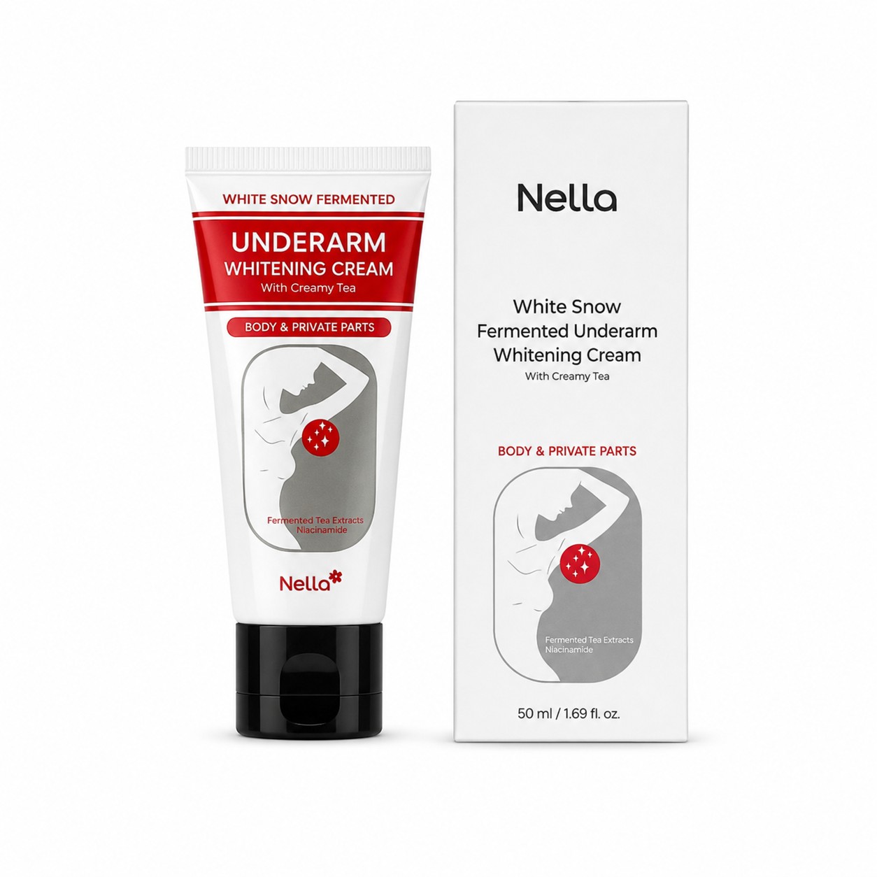 Nella White Snow Fermented Underarm Whitening Cream With Green Tea 50ml
