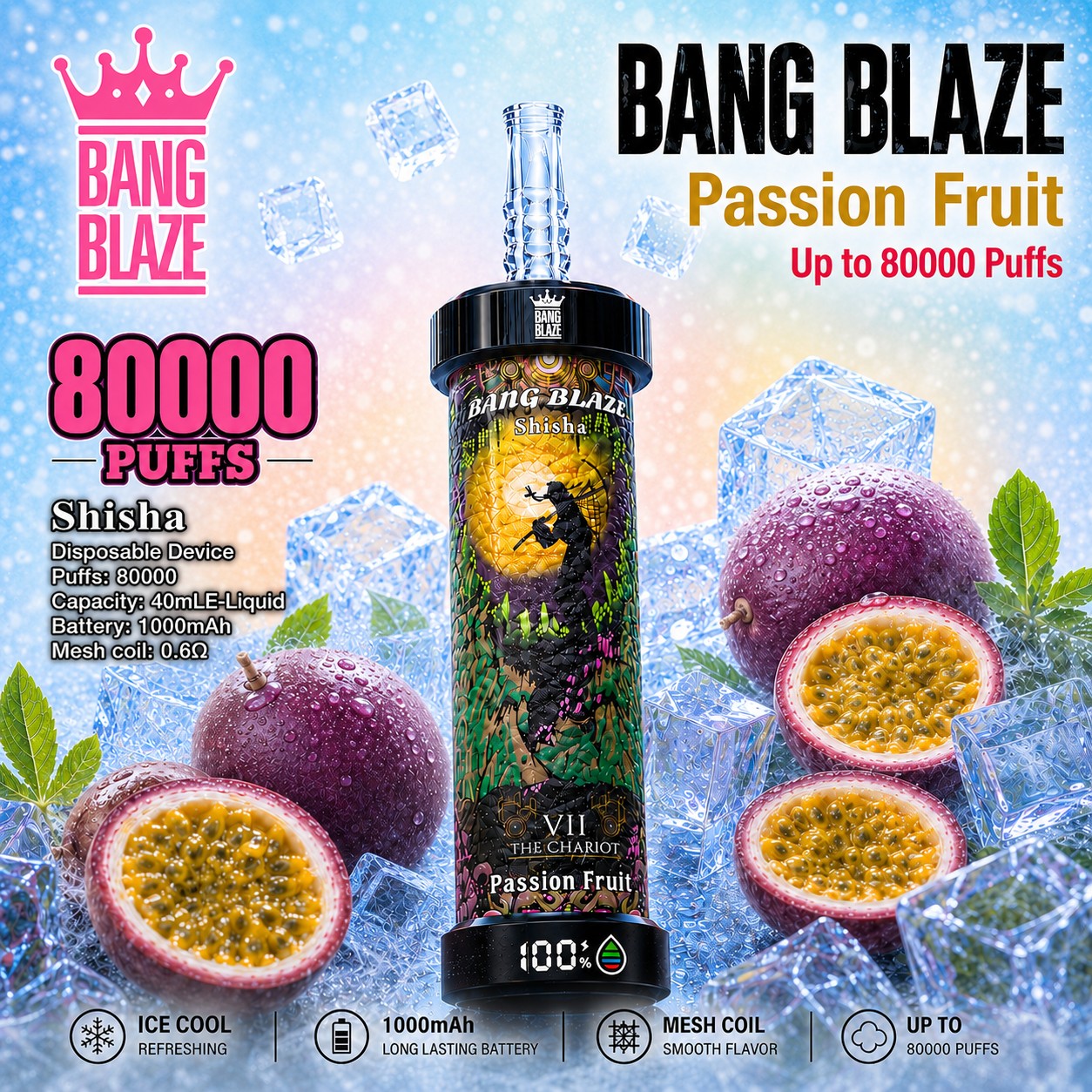 BANG BLAZE Passion Fruit | Up to 80,000 Puffs