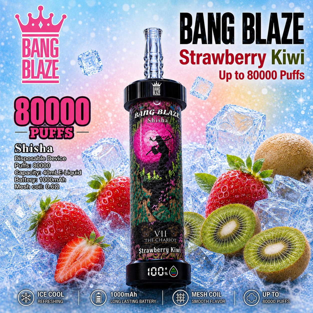 BANG BLAZE Strawberry Kiwi | Up to 80,000 Puffs