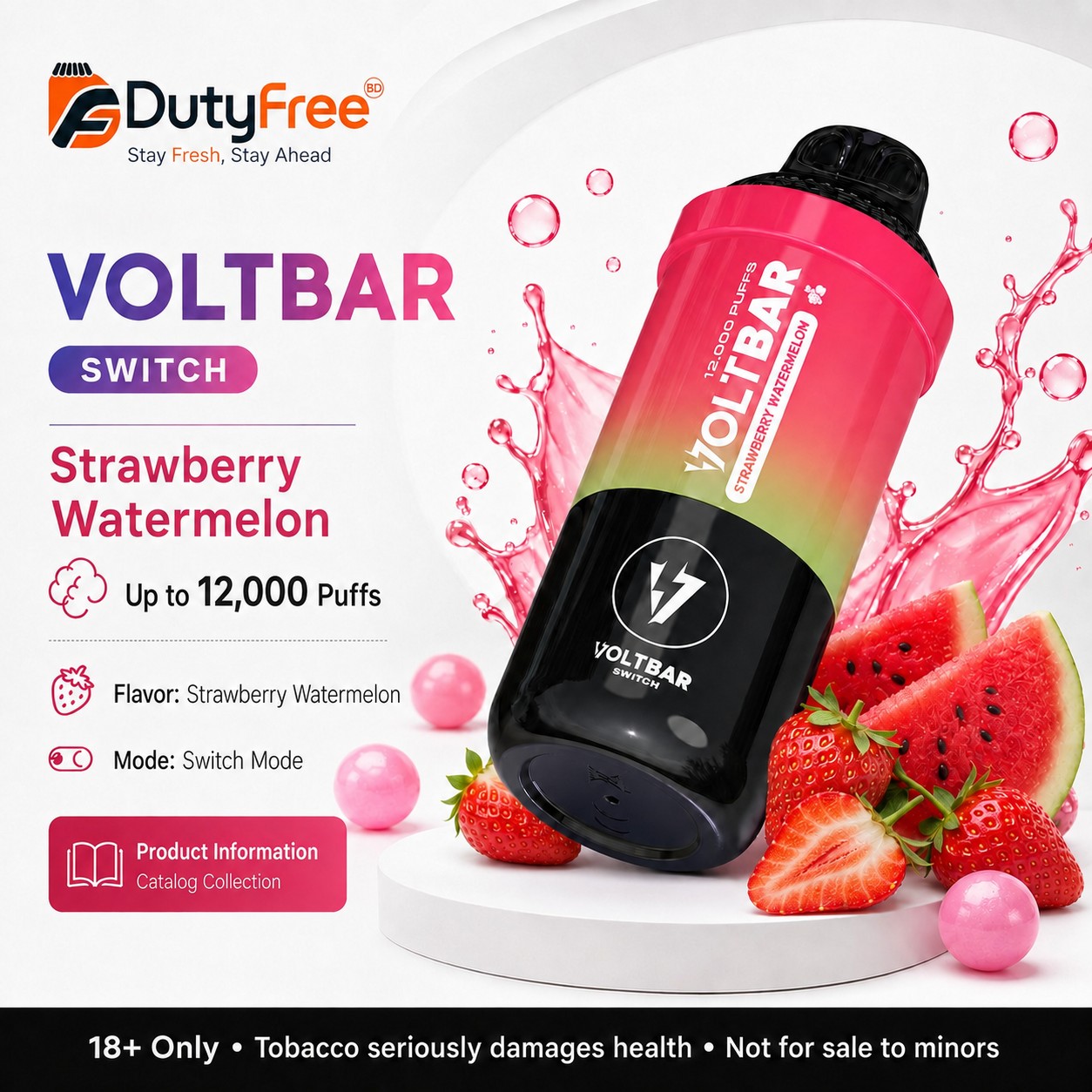 Strawberry Watermelon - VOLTBAR Switch | Up to 12,000 Puffs