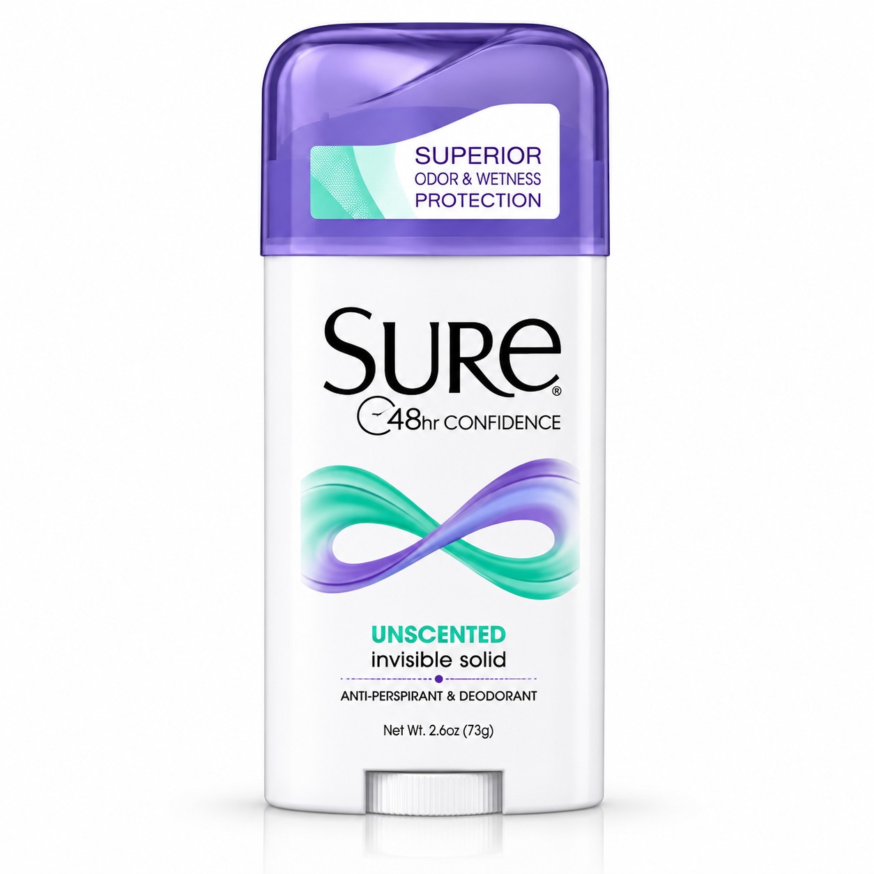 Antiperspirant Deodorant, Solid, Unscented, 2.6 73g