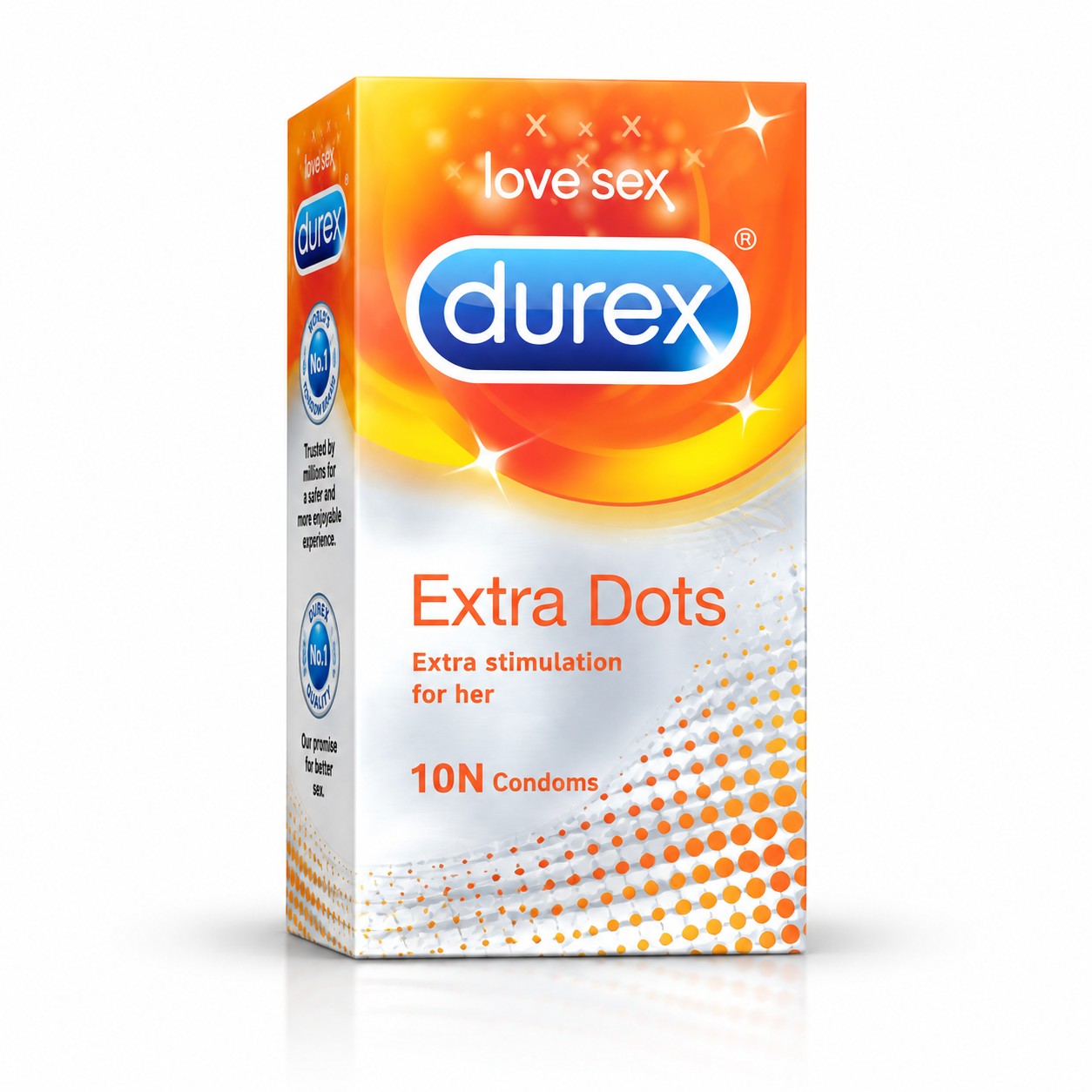Durex Extra Dotted Condom - 10Pcs Pack(Made In India)