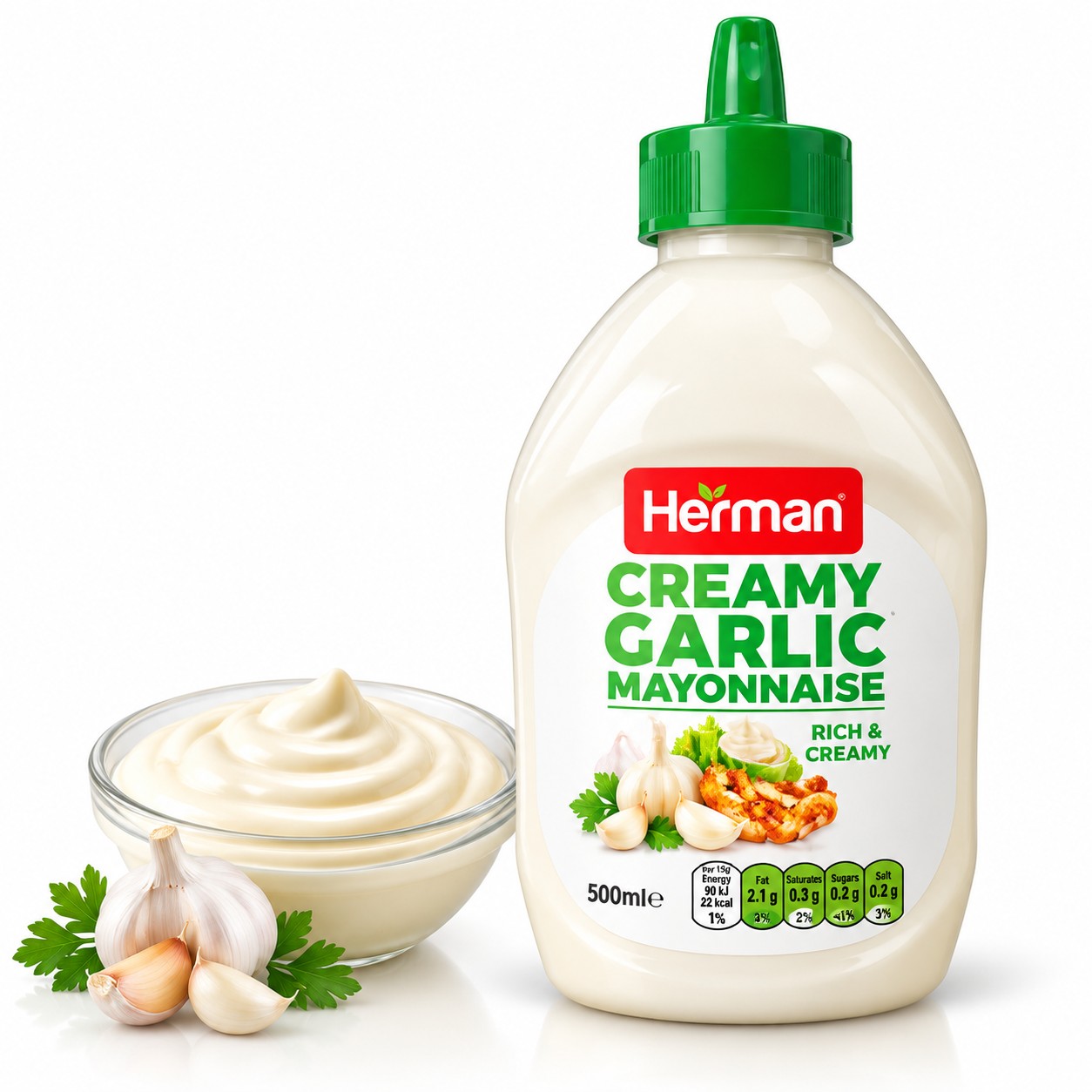 Herman - Creamy Garlic Mayonnaise,500ml